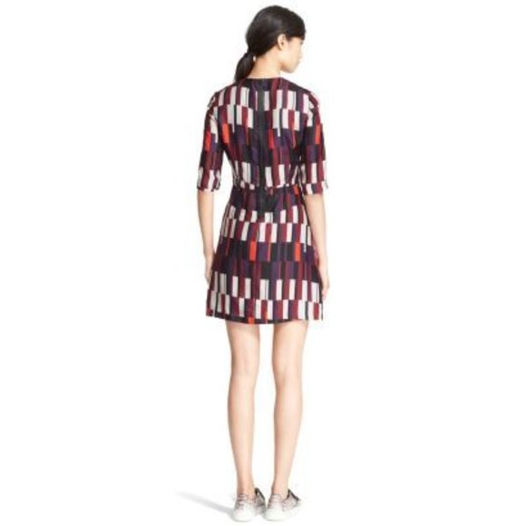 RAG & BONE Bus Seat Anne Dress sz 4 Women's Silk Geo Print Shift Business Casual - Picture 3 of 13